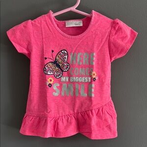 Pink Butterfly Kids Top